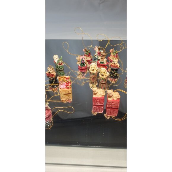 Vintage Mini Trims Hand Painted Christmas Ornaments - SET OF 24 - Picture 6 of 15